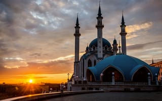 Картинка Города, Закат, Мечеть, Татарстан, Казань