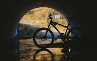 Картинка Вода, Отражение, Тоннель, Подземный, Велосипед, Темные