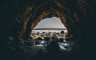 Картинка Природа, Камни, Море, Пещера