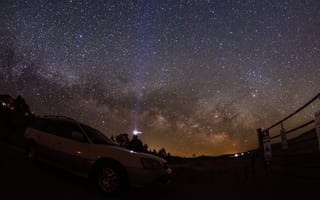 Картинка Природа, Ночь, Звездное Небо, Автомобиль, Блеск