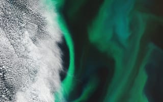 Картинка Космос, Облака, Океан, Земля, Вид Сверху