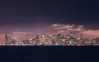Картинка Города, Горизонт, Сан-Франциско, Сша, Ночной Город, Панорама