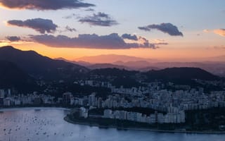 Картинка Города, Облака, Город, Вид Сверху, Рио-Де-Жанейро, Бразилия