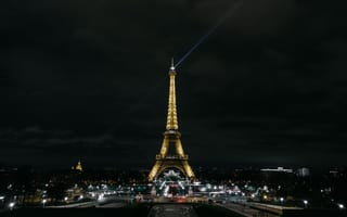 Картинка Париж, Эйфелева Башня, Франция, Ночной Город, Огни Города, Города