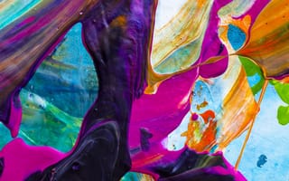 Картинка Абстракция, Разводы, Пятна, Брызги, Краска, Разноцветный