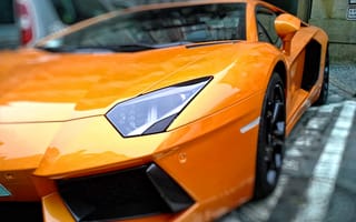 Картинка Ламборджини (Lamborghini), Тачки (Cars), Вид Сбоку, Фара
