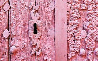 Картинка Текстуры, Старый, Розовый, Дверь, Потертый, Замочная Скважина