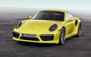 Картинка Порш (Porsche), Тачки (Cars), Желтый, 911, Вид Спереди, Turbo S