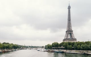 Картинка Города, Река, Париж, Франция, Архитектура, Эйфелева Башня