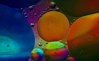 Картинка Абстракция, Вода, Разноцветный, Пузыри