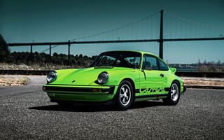Картинка Порш (Porsche), Тачки (Cars), 1974, 911, Carrera, Зеленый, Вид Сбоку