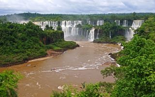 Картинка Водопады, Пейзаж, Реки, Iguazu, Бразилия, Природа