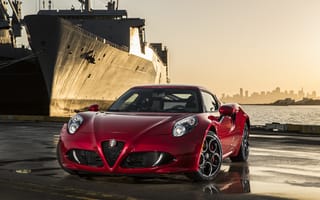 Картинка Альфа Ромео (Alfa Romeo), Тачки (Cars), Купе, Красный, Спорткар, 4C, 2015