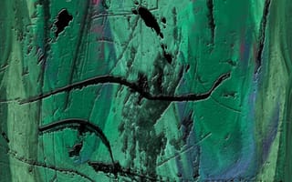 Картинка Абстракция, Краска, Кляксы, Зеленый, Холст