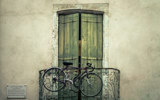 Картинка Разное, Стена, Велосипед, Дверь, Балкон