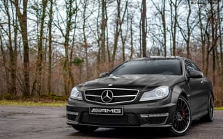 Картинка Тачки (Cars), Черный, Coupe, Фары, Mercedes-Benz C63 Amg