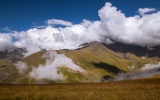 Картинка Пейзаж, Природа, Горы, Грузия, Облака