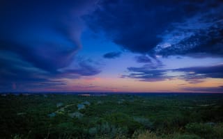 Картинка Природа, Закат, Небо, Техас, Сан-Антонио, Горизонт