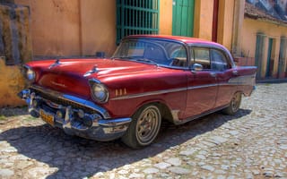 Картинка Ретро, Тачки (Cars), Гавана, Куба, Шевроле, Машина, Старый, Автомобиль