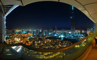 Картинка Города, Ночь, Дубай, Красота, Город, Фонари, Лето, Бурдж Дубай