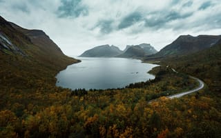 Картинка Природа, Горы, Берг, Вид Сверху, Норвегия, Озеро