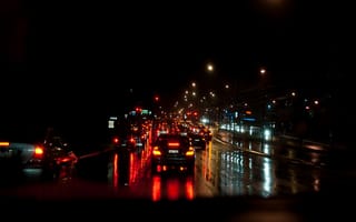 Картинка Тачки (Cars), Дорога, Ночной Город, Трафик, Движение