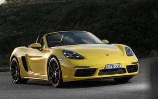 Картинка Порш (Porsche), Тачки (Cars), Boxster, Кабриолет, 718, Желтый