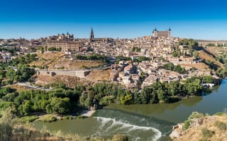 Картинка Города, Река, Испания, Панорама, Толедо