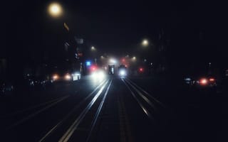 Картинка Транспорт, Ночь, Туман, Темные, Ночной Город, Сан-Франциско, Сша