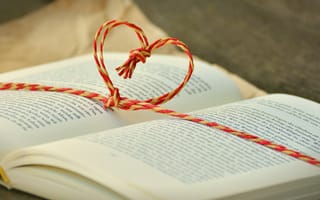 Картинка Любовь, Сердце, Книга, Нитка