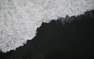 Картинка Природа, Вода, Песок, Волна, Чб, Пляж