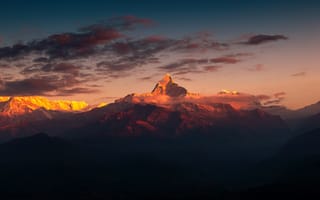 Картинка Природа, Небо, Облака, Вершина, Гималаи, Горы