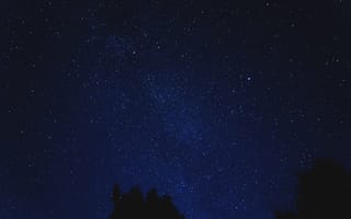 Картинка Космос, Ночь, Синий, Блеск, Звездное Небо, Сияние