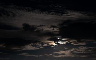 Картинка Небо, Ночь, Луна, Темный, Облака, Ночное Небо, Темные