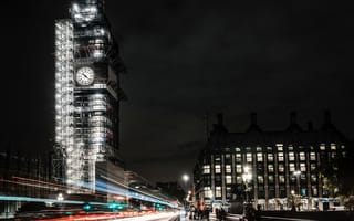 Картинка Города, Ночь, Ночной Город, Лондон, Здание, Архитектура, Длительное Воздействие