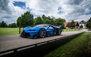 Обои Vision, Бугатти (Bugatti), Тачки (Cars), Синий, Вид Сбоку, Gran Turismo