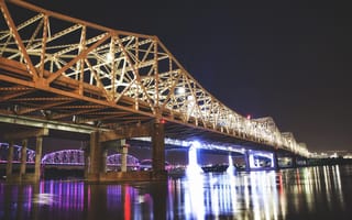 Картинка Города, Ночь, Большой Мост, Луисвилл, Сша