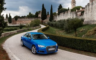 Картинка Ауди (Audi), Тачки (Cars), A4, Вид Сбоку, Tfsi, Синий, Quattro