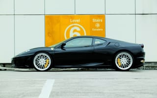 Картинка Феррари (Ferrari), Тачки (Cars), Ferrari F430, Вид Сбоку, Черный