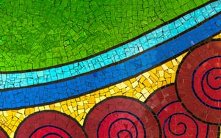 Картинка Узоры, Разноцветный, Мозаика, Текстуры, Стена, Детали