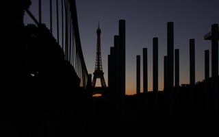 Картинка Города, Ночь, Париж, Эйфелева Башня