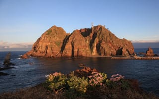 Картинка Природа, Скалы, Остров, Кенсан-Намдо, Корея, Докдо