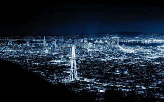 Картинка Города, Ночной Город, Сан-Франциско, Сша, Огни Города