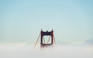 Картинка Облака, Минимализм, Сан-Франциско, Золотые Ворота, Мост