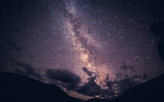 Картинка Природа, Ночь, Звездное Небо, Облака, Млечный Путь