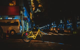 Обои Города, Город, Улица, Вечер, Велосипед