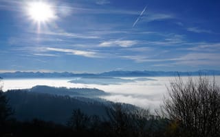 Картинка Природа, Горы, Цюрих, Туман, Швейцария