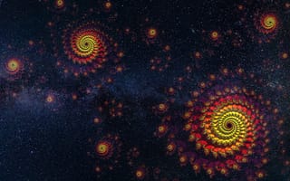 Картинка Абстракция, Космос, Звездное Небо, Спирали, Вселенная