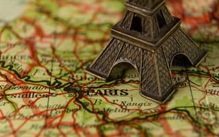 Картинка Эйфелева Башня, Разное, Франция, Миниатюра, Карта