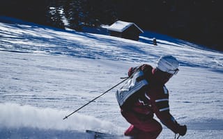 Картинка Спорт, Снег, Лыжник, Гора, Катание